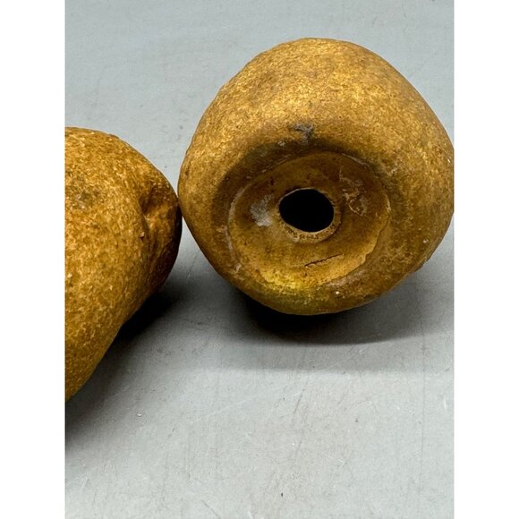 Vintage Ceramic Potato Shaped 2 Pepper Shakers Rustic Finish brown 2.5" READ - Picture 8 of 8